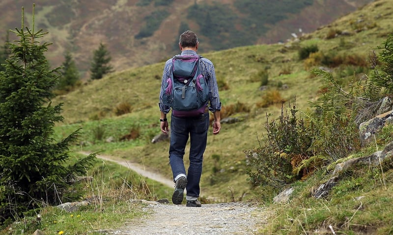 backpacker hiking